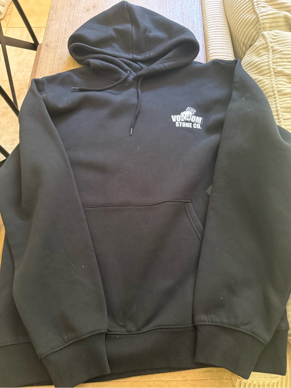 Volcom Black Pullover Hoodie with Small Chest Logo